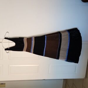 Cynthia Rowley Stunning Brown Stiped Sparkly Maxi Dress. SIZE 4